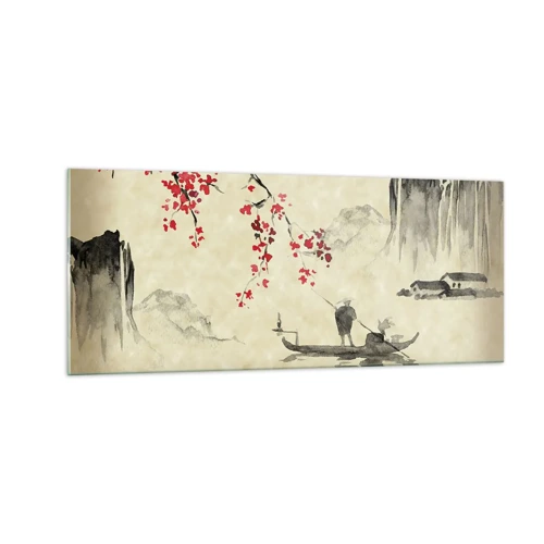 Glass picture - In Cherry Blossom Country - 100x40 cm