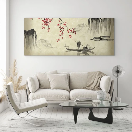 Glass picture - In Cherry Blossom Country - 160x50 cm