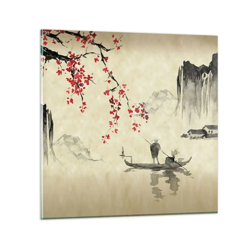 Glass picture - In Cherry Blossom Country - 30x30 cm