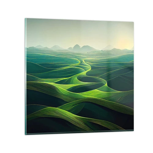 Glass picture - In Green Valleys - 30x30 cm