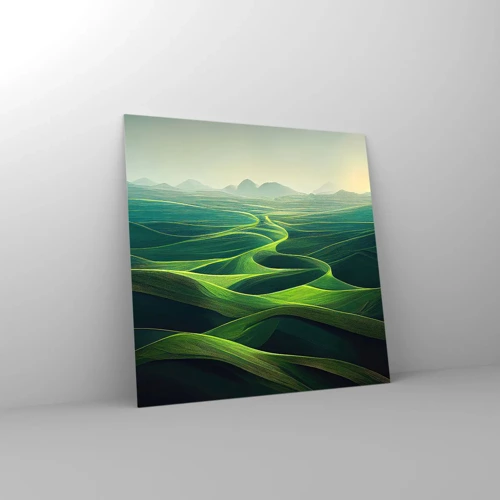 Glass picture - In Green Valleys - 60x60 cm