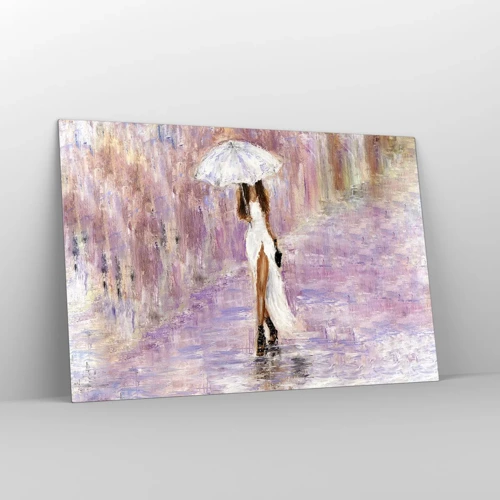 Glass picture - In Liliac Rain - 120x80 cm