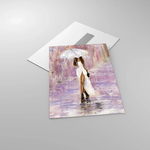 Glass picture - In Liliac Rain - 50x70 cm