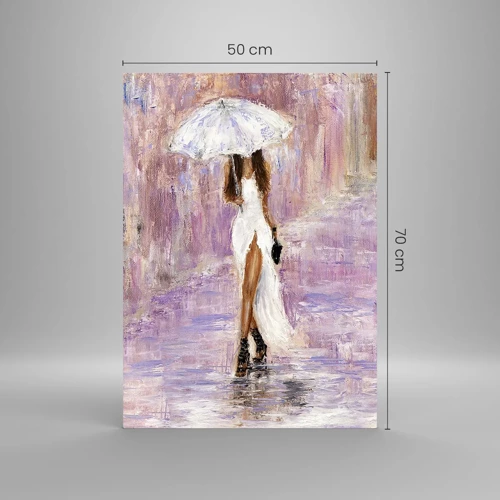 Glass picture - In Liliac Rain - 50x70 cm