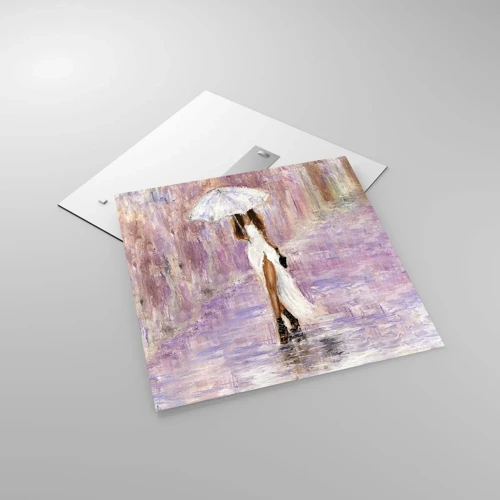 Glass picture - In Liliac Rain - 60x60 cm