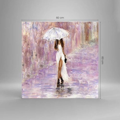 Glass picture - In Liliac Rain - 60x60 cm