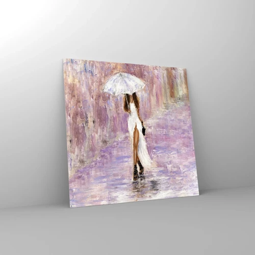 Glass picture - In Liliac Rain - 60x60 cm