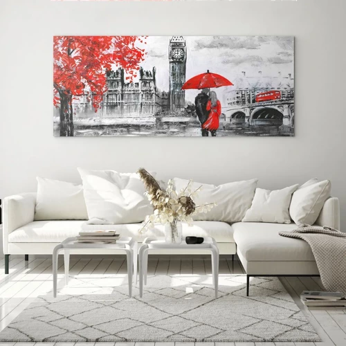Glass picture - In Love with London - 100x40 cm