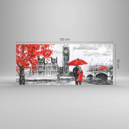 Glass picture - In Love with London - 120x50 cm