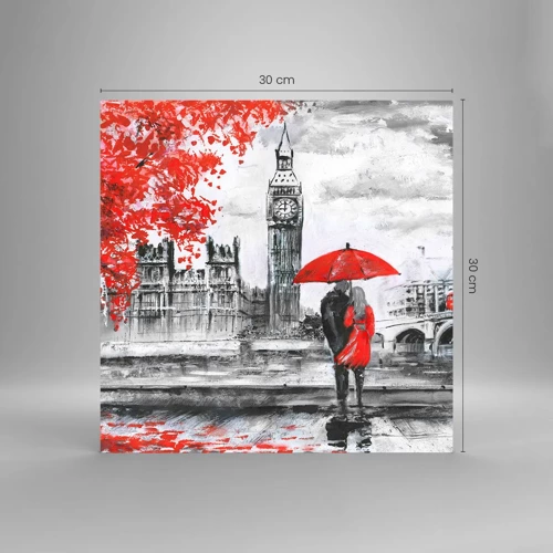 Glass picture - In Love with London - 30x30 cm