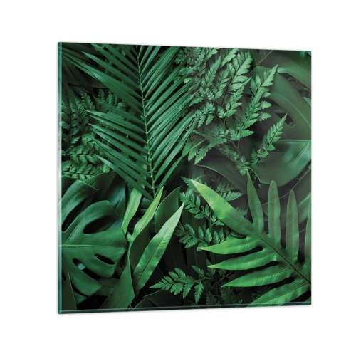 Glass picture - In a Green Hug - 70x70 cm