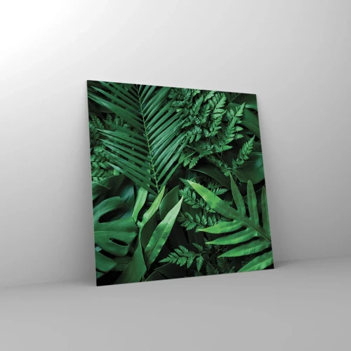 Glass picture - In a Green Hug - 70x70 cm