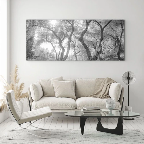 Glass picture - In an Olive Grove - 100x40 cm