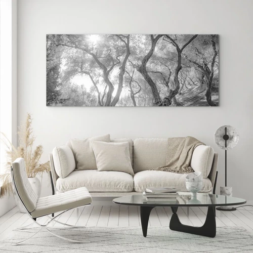 Glass picture - In an Olive Grove - 140x50 cm