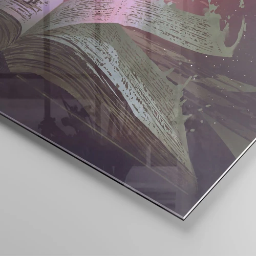 Glass picture - Invitation to Another World -Read It! - 100x40 cm