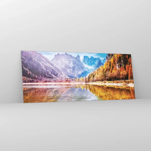 Glass picture - It's Autumn in the Mountains - 100x40 cm