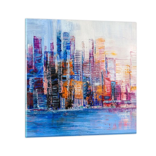 Glass picture - Joyful Metropolis - 30x30 cm