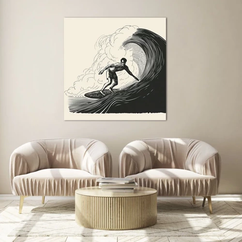 Glass picture - King of the Wave - 40x40 cm