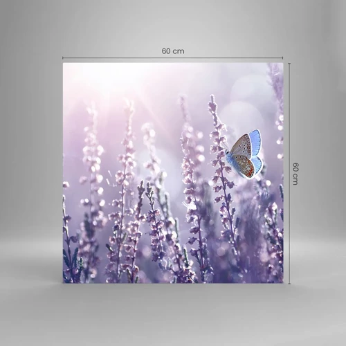 Glass picture - Kiss of a Butterfly - 60x60 cm