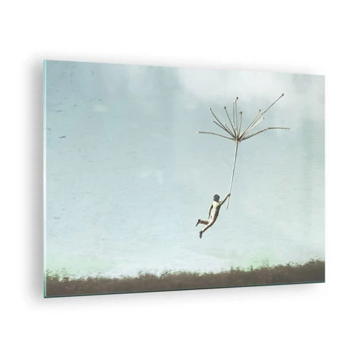 Glass picture - Kites, Dandelions, Wind - 70x50 cm