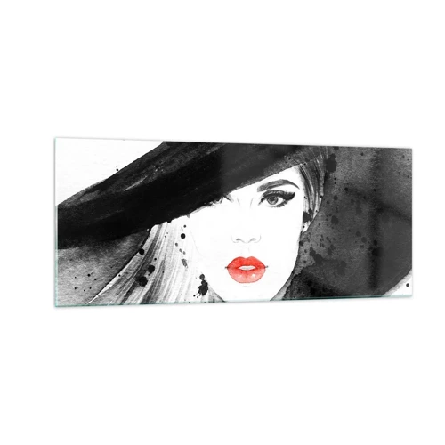 Glass picture - Lady in Black - 100x40 cm