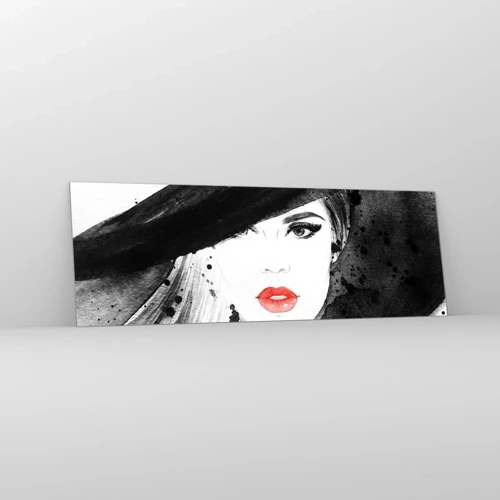 Glass picture - Lady in Black - 90x30 cm