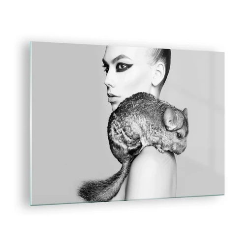 Glass picture - Lady with a Chinchilla - 70x50 cm