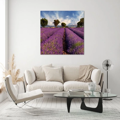 Glass picture - Lavender Fields - 30x30 cm