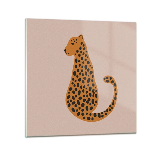 Glass picture - Leopard Print Is Fashionable - 30x30 cm