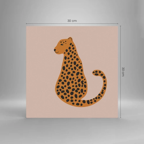 Glass picture - Leopard Print Is Fashionable - 30x30 cm