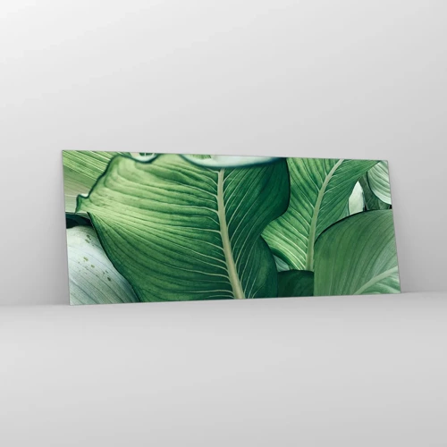 Glass picture - Life in Intense Green Colour - 100x40 cm