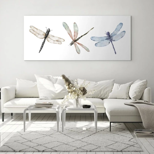 Glass picture - Lightness of Dragonflies  - 160x50 cm