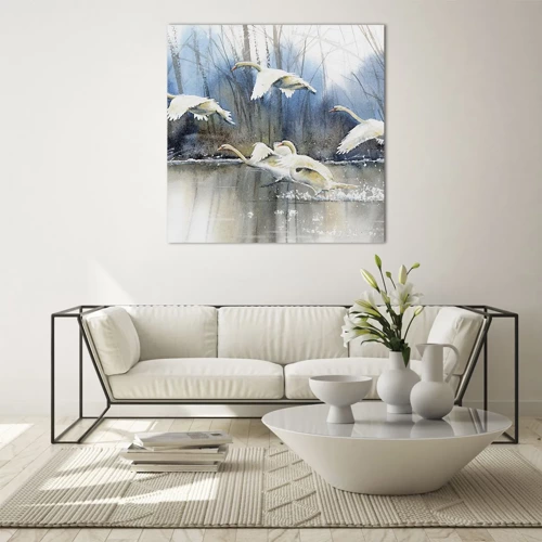 Glass picture - Like in a Fairy Tale about Wild Swans - 70x70 cm