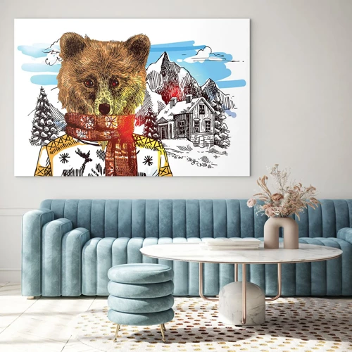 Glass picture - Little Bear's Hut - 70x50 cm