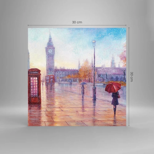 Glass picture - London Autumn Day - 30x30 cm