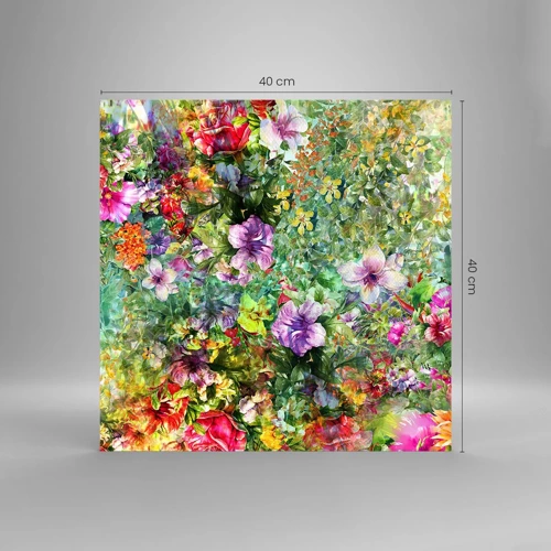 Glass picture - Lost in the Flowers - 40x40 cm