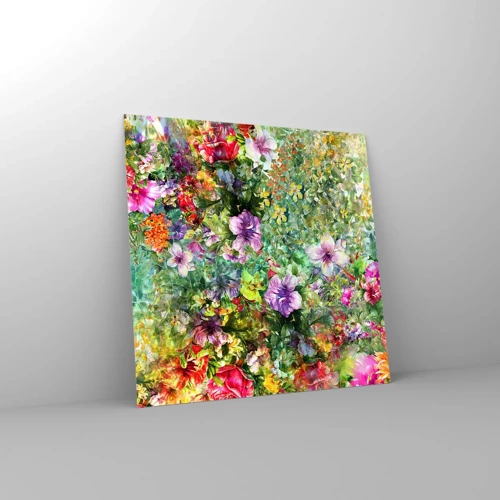 Glass picture - Lost in the Flowers - 40x40 cm