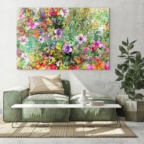 Glass picture - Lost in the Flowers - 70x50 cm