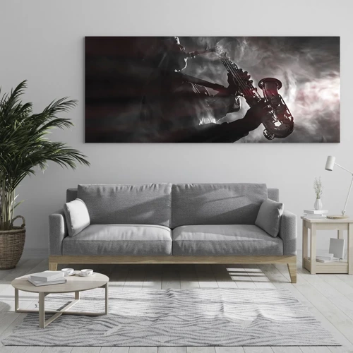 Glass picture - Lost in the Fog of Jazz - 160x50 cm