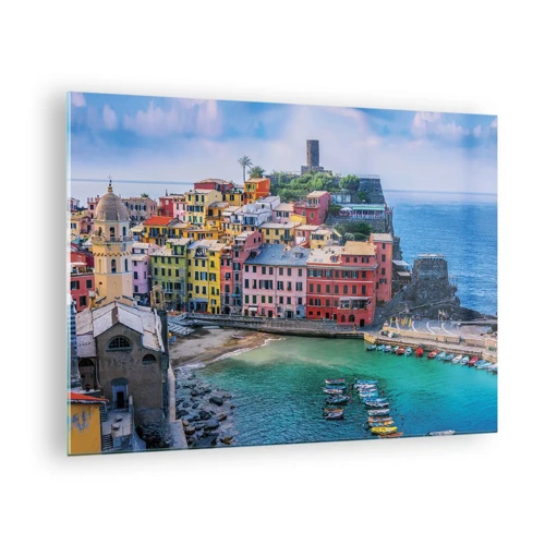 Glass picture - Magical Mediterranean Town - 70x50 cm