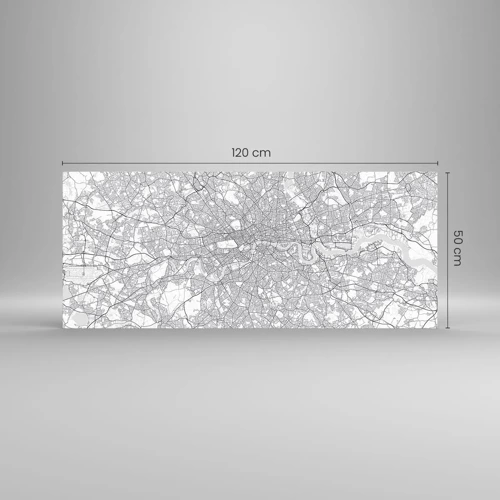 Glass picture - Map of London Maze - 120x50 cm