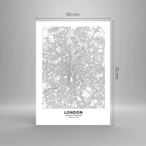 Glass picture - Map of London Maze - 50x70 cm