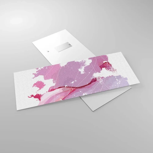 Glass picture - Map of a Pink World - 100x40 cm