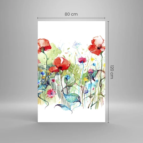 Glass picture - Meadow in May - 80x120 cm