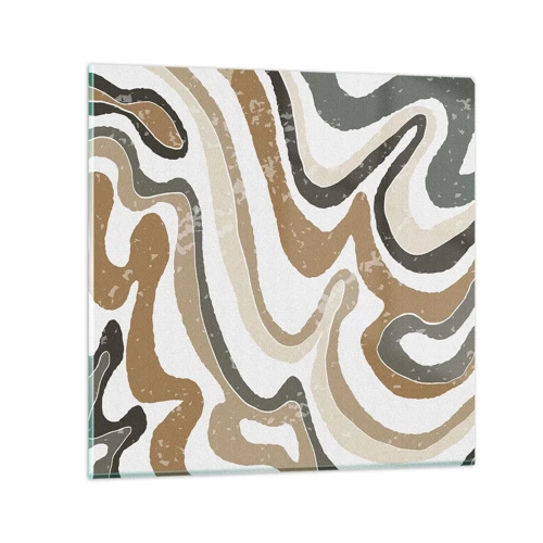 Glass picture - Meanders of Earth Colours - 30x30 cm