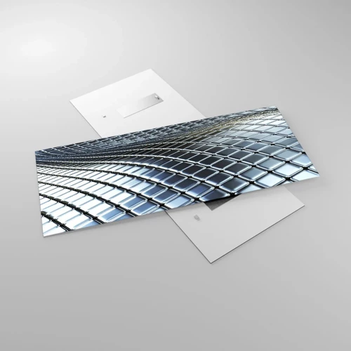 Glass picture - Metallic Silver Wave - 120x50 cm