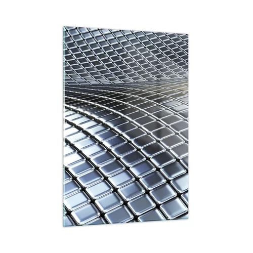 Glass picture - Metallic Silver Wave - 50x70 cm