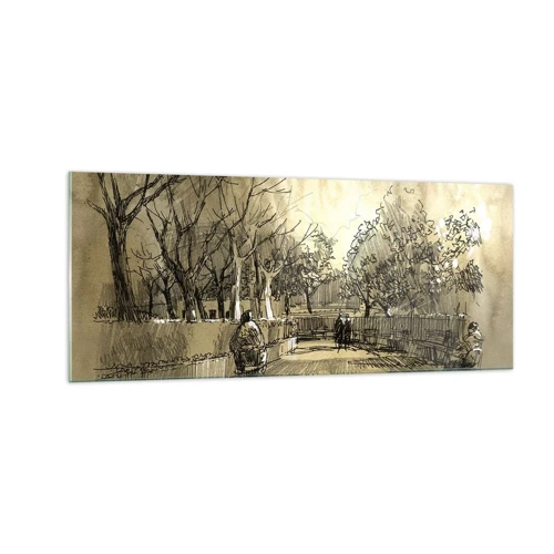 Glass picture - Moment Stopped with a Feather - 100x40 cm