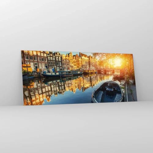 Glass picture - Morning in Amsterdam - 120x50 cm