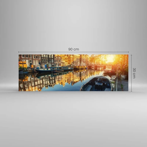 Glass picture - Morning in Amsterdam - 90x30 cm